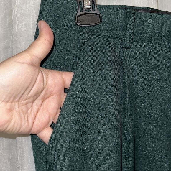 ASOS 30 x 24 Shimmery Winter Green Capri Dress Slacks Senior Ball - Picture 4 of 11